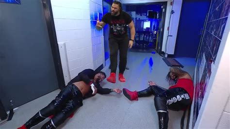 Roman Reigns Brutal Attack Jey And Jimmy Uso In Backstagewwe Smackdown