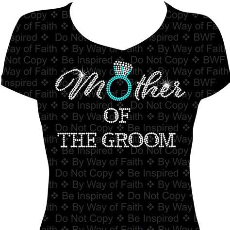 Mother Of The Groom Bling Rhinestone Shirt Wifey Bride Tee Mother Of