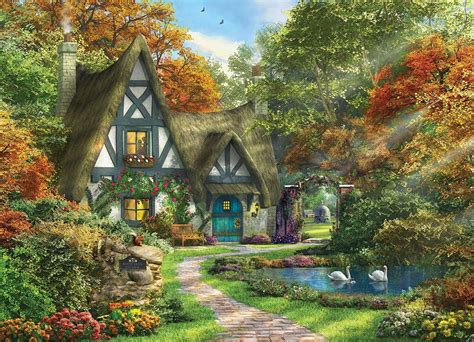 Dominic Davison White Swan Cottage 300 Xl Pc Puzzle Eurographics