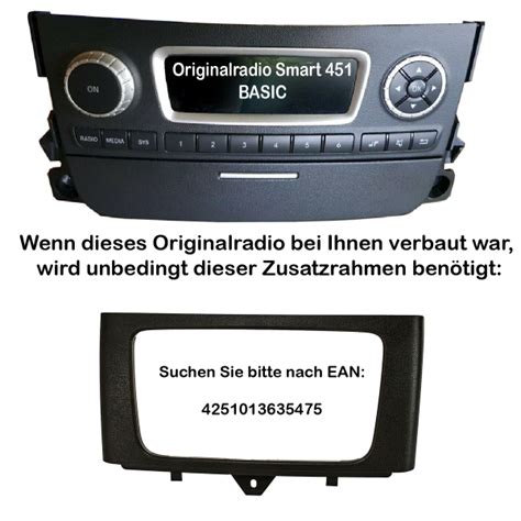 Doppel Din Radioblende Set Kompatibel Mit Smart Fortwo Facelift A