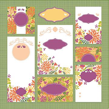 Set Of Floral Wedding Cards Engagement Creative Card Vector Engagement