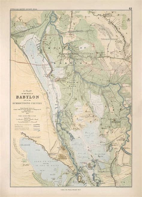 Old Map of the Ancient City of Babylon in 1874 by William Smith - Iraq ...