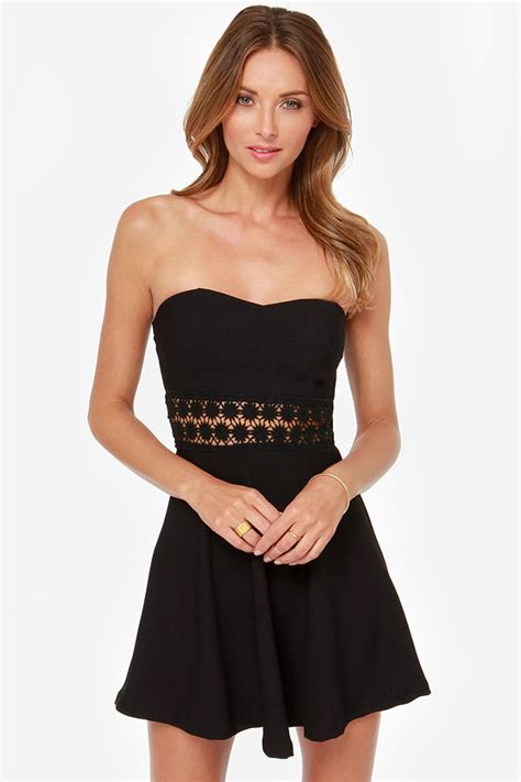 Sexy Black Dress Strapless Dress Lace Dress LBD 35 00 Lulus