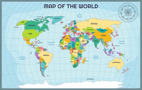 Printable Accurate Map Of World Poster | World map printable, Map ...