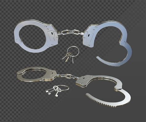 Premium Psd D Rendering Of Police Tools Handcuffs And Keys