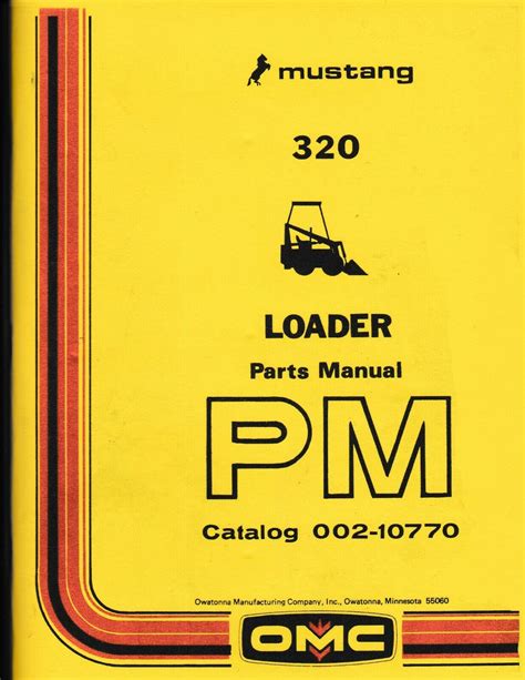 Mustang Omc 320 Skid Steer Loader Parts Manual Ebay