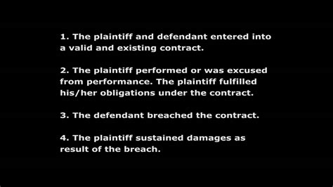 Breach Of Contract Elements Youtube