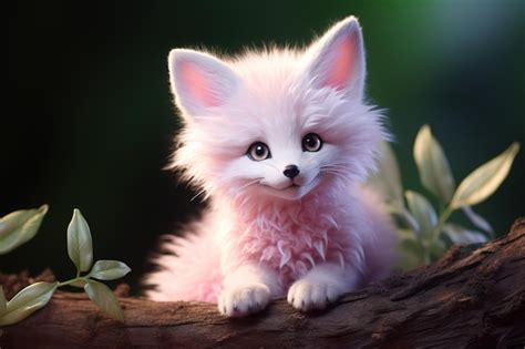 Cute Little Pink Fox Premium Ai Generated Image