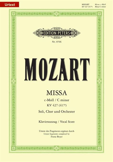 Grande Messe en Ut Mineur MOZART Partition Chœur