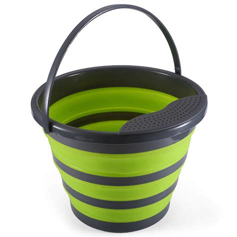 Collapsible Bucket With Drain Board Handle Multipurpose Folding