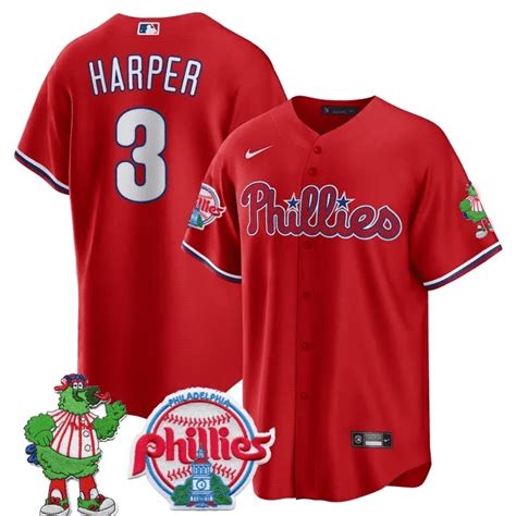 Mens Bryce Harper Philadelphia Phillies Phillie Phanatic Patch Cool