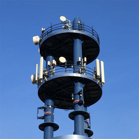 Cell site or cell tower stock image. Image of industrial - 100025811