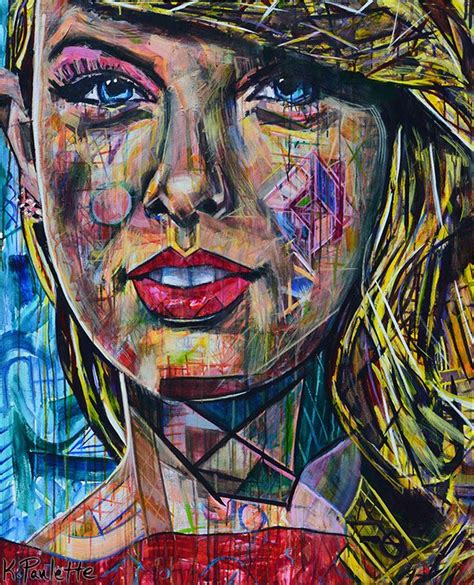 Taylor Swift Painting Portrait - Original Art on canvas abstract - K ...