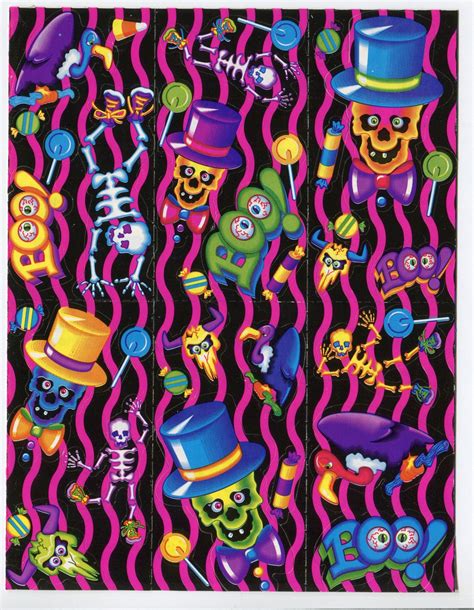 80s 90s Vintage Lisa Frank Halloween Sticker Sheet S198 Complete