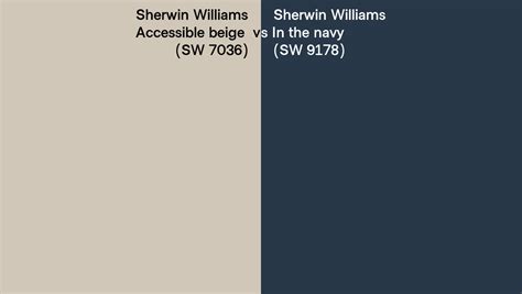 Sherwin Williams Accessible Beige Vs In The Navy Side By Side Comparison