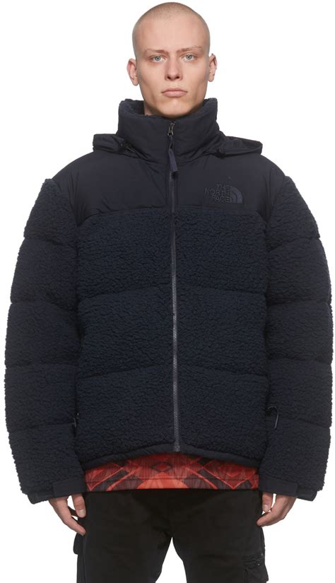 Navy Down Sherpa Nuptse Jacket By The North Face On Sale