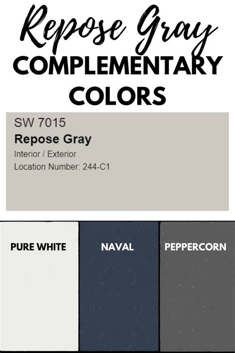 The Color Scheme For Repose Gray Complementary Colors Is Shown In Black White And Grey