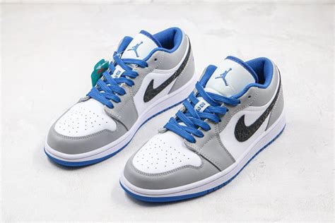 Air Jordan 1 Low Whitetrue Blue Cement Grey Black 553558 103