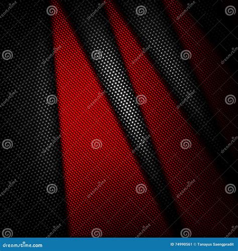 Fundo Vermelho E Preto Da Fibra Do Carbono Ilustração Stock