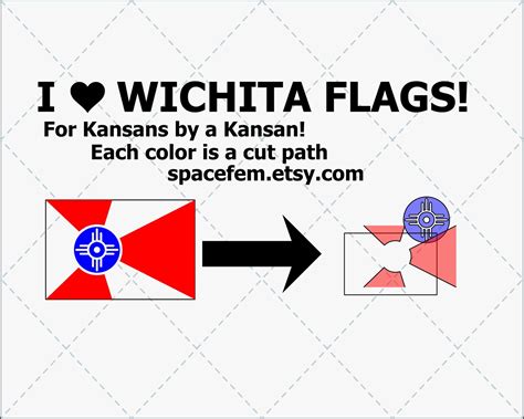 Wichita Flag Svg Vector Cut Files Png Kansas Art Etsy