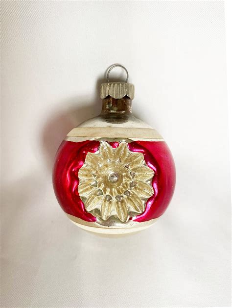 S Vintage Shiny Brite Double Indent Christmas Ornament Shiny Brite