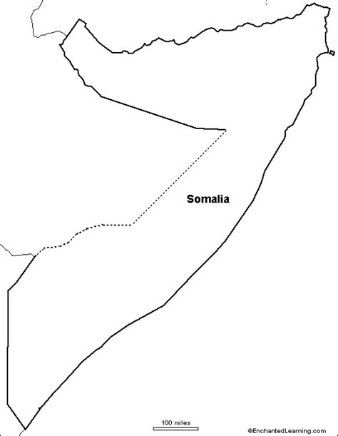 Outline Map: Somalia - EnchantedLearning.com