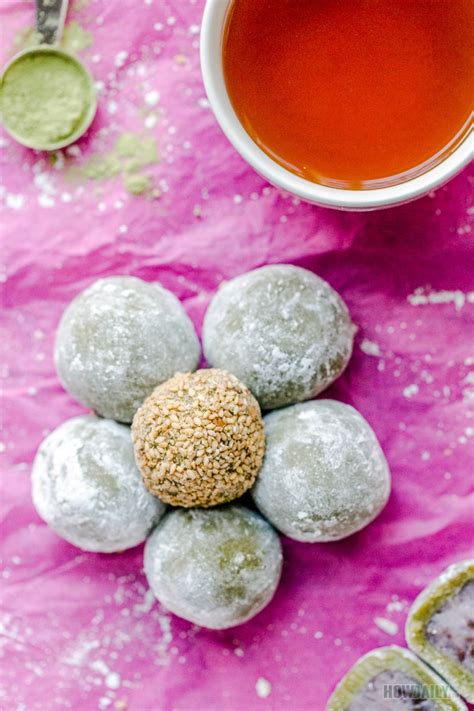 Sweet Potato Matcha Green Tea Mochi Recipe (Cute Japanese Dessert)