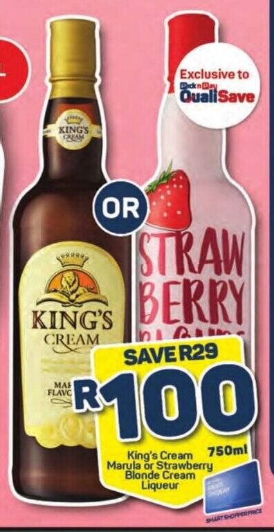 King S Cream Marula Or Strawberry Blonde Cream Liqueur Offer At Pick N Pay