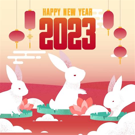 Premium Vector Vector Chinese Rabbit New Year 2023