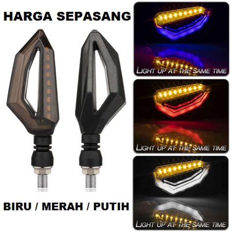 Promo Lampu Sein Led Motor Drl Warna Sen Running Jalan Moge Vixion