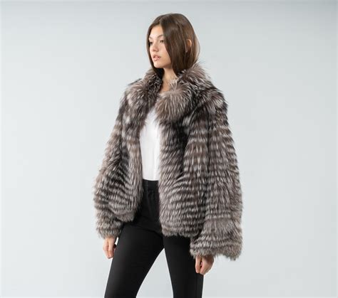 Arzante Fluffy Fox Fur Jacket Real Fur