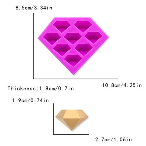 Forma silikonowa do dekoracji z masy cukrowej Diamenty Słodkie Akcesoria