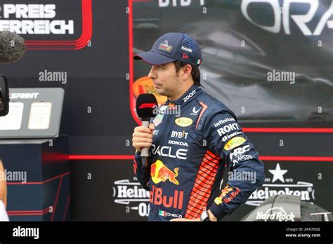 Sergio Perez Mex Redbull Racing Rb Podium Ceremony During Sprint