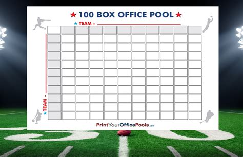 Laminated Super Bowl Squares Box Block Pool Chart 100 Squares Reusable 22 X 34 Free Shipping Etsy