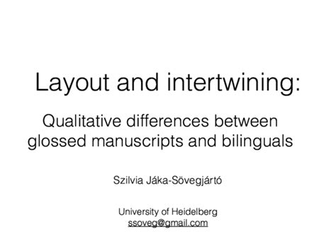 Pdf Layout And Intertwining Qualitative Differences Between Glossed