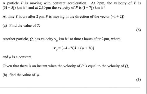 Solved A Particle P Is Moving With Constant Acceleration At Chegg