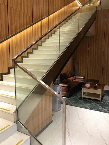 Stairs 316 Stainless Steel Glass Stair Railing For Home And Office At