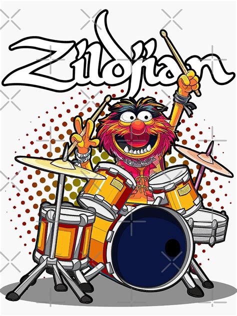 Animal Drummer Zildjian Cymbals Sticker For Sale By Teejdesign