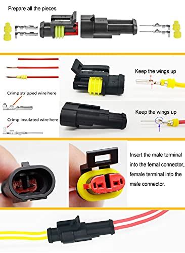 Twippo 352pcs Waterproof Car Electrical Connector Terminals Automotive Electrical Wire Connector