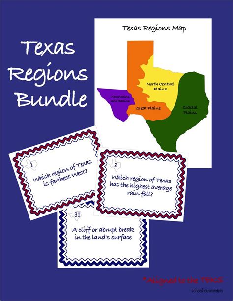 the texas regions bundle is shown with three different maps and four other items for each region