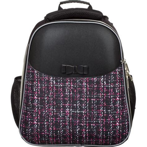 Ранец №1 School Basic Fashion твид черный, 2 отделения, эргономическая ...