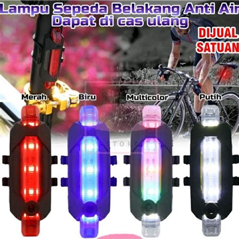 Jual Produk Lampu Sepeda Lipat Led Cas Anti Air Depan Belakang Seat