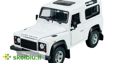 Land Rover Defender Baltas Modeliukas 1 24 Welly Skelbiu Lt