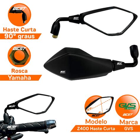 Retrovisor Haste Curta Graus Modelo Z Kawasaki Gvs Shopee Brasil