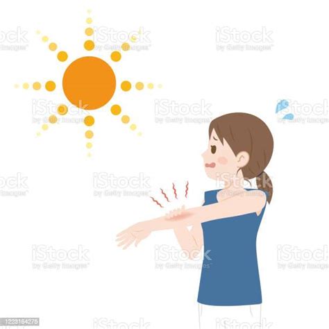 Sunburn Woman Stock Illustration Download Image Now Sunburned Sun