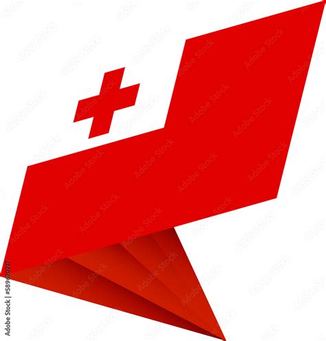 Flag of Tonga, modern pin flag Stock Illustration | Adobe Stock