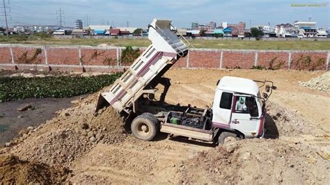 Bulldozer Komatsu D P Operates Pushing Dirt To Complete Project