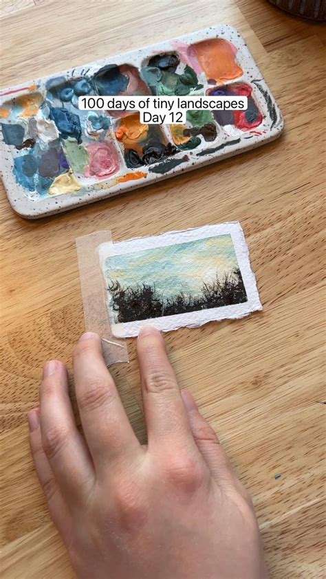 Days Of Tiny Landscapes Day Watercolor Paintings Art