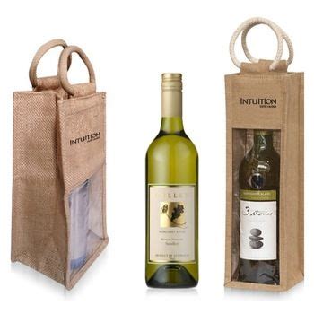 Customized Burlap Jute Wine Bottle Bags For Single Bottle Holding