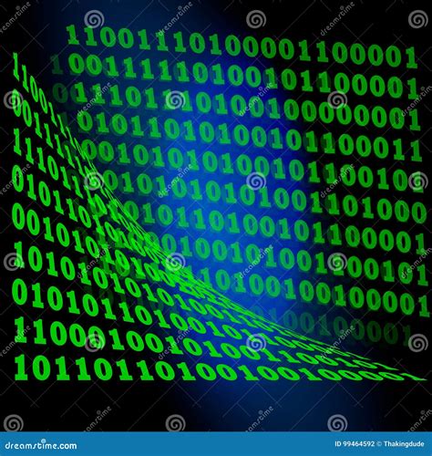 Binary Code In Green On Black Background Stock Illustration